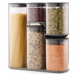 Container Set in stand, 5-piece, PODIUM EASY-ACCESS, Joseph Joseph, Clear / Grey Container Set in stand, 5-piece, PODIUM EASY-ACCESS, Joseph Joseph, Clear / Grey