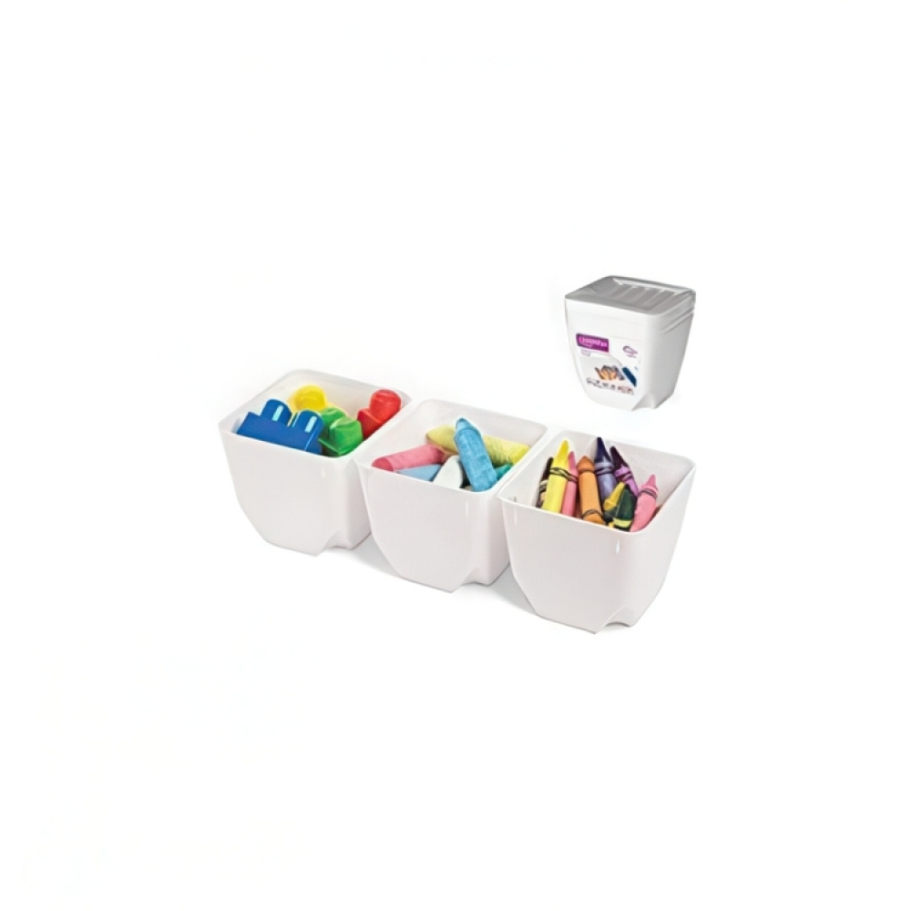 Containers with Lid, Set of 3, SISTEMA SMALL ORGANISER TUB, 14 x 14 x H 11 cm, White in the group Storage / Kitchen storage / Storage jars at SmartaSaker.se (40345)