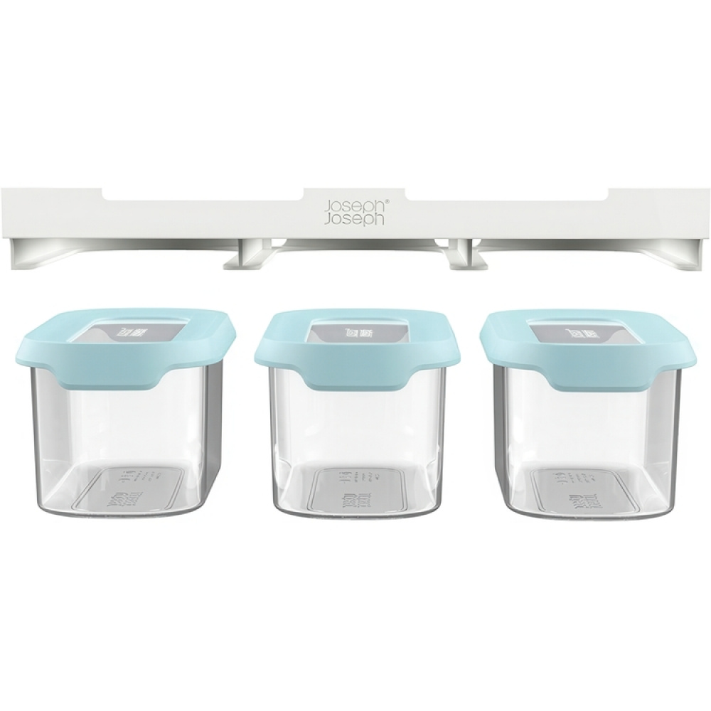 Container Set Under Shelf, 3-piece, CUPBOARD-STORE, Small, Joseph Joseph, Clear / Blue in the group Storage / Kitchen storage / Kitchen cabinet organizers / Under shelf storage at SmartaSaker.se (40346)