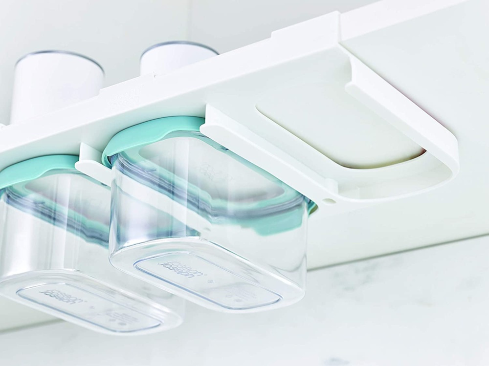 Container Set Under Shelf, 3-piece, CUPBOARD-STORE, Small, Joseph Joseph, Clear / Blue in the group Storage / Kitchen storage / Kitchen cabinet organizers / Under shelf storage at SmartaSaker.se (40346)