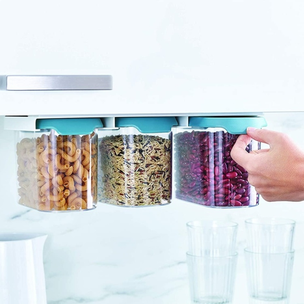 Container Set Under Shelf, 3-piece, CUPBOARD-STORE, Large, Joseph Joseph, Clear / Blue in the group Storage / Kitchen storage / Kitchen cabinet organizers / Under shelf storage at SmartaSaker.se (40347)