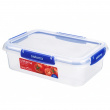 Food boxes, 2,2 L, Set of 3, KLIP IT PLUS RECTANGLE, 25,5 x 17,5 x H 8 cm, Clear / Blue Food boxes, 2,2 L, Set of 3, KLIP IT PLUS RECTANGLE, 25,5 x 17,5 x H 8 cm, Clear / Blue