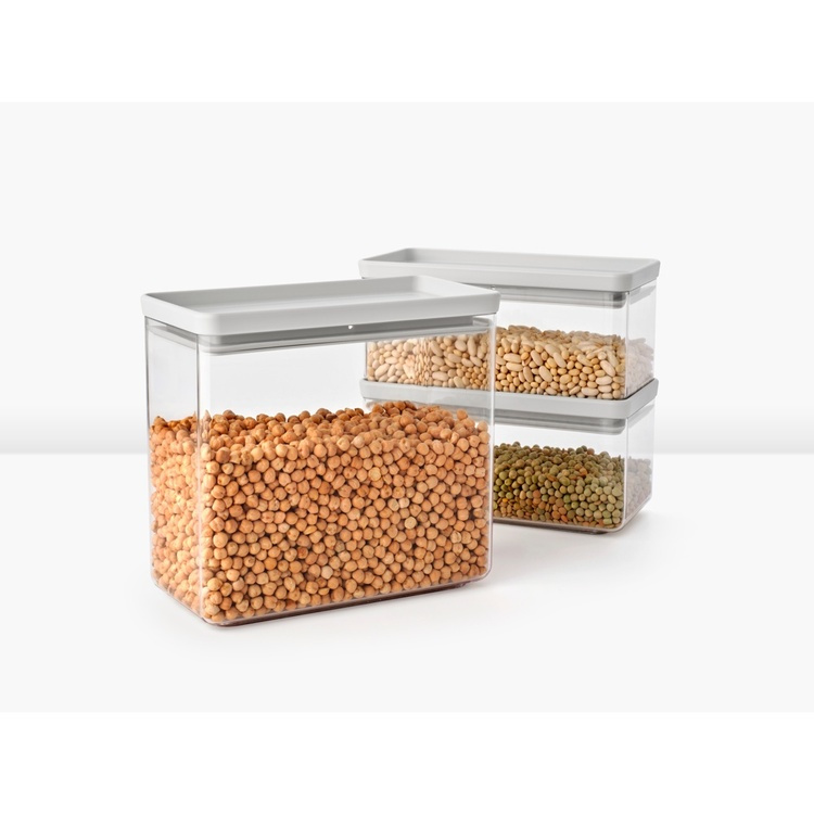 Canisters, set of 3, TASTY+ RECTANGULAR, Brabantia in the group Storage / Kitchen storage / Storage jars at SmartaSaker.se (40352)