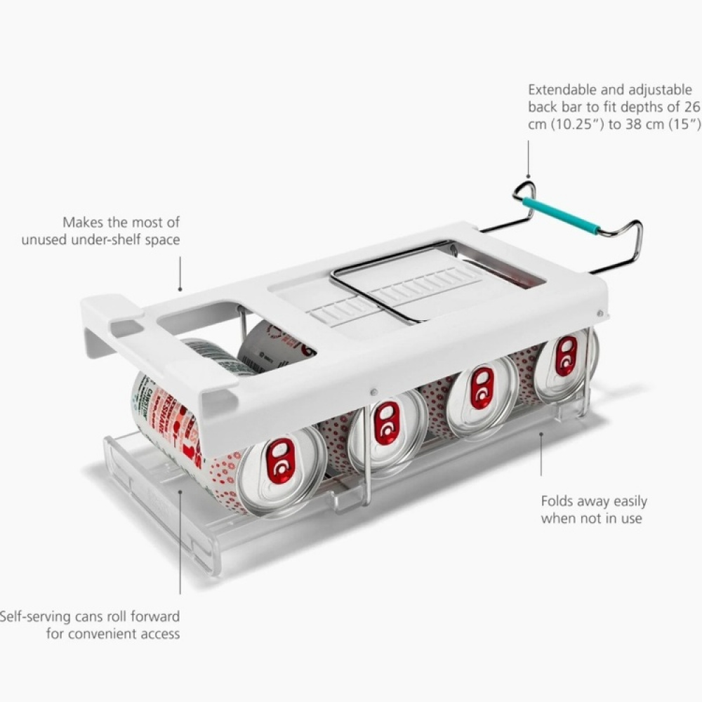 Under Shelf Drawer, JOSEPH JOSEPH FRIDGE CAN DIPENSER, Transparent / white in the group Storage / Kitchen storage / Fridge storage at SmartaSaker.se (40355)