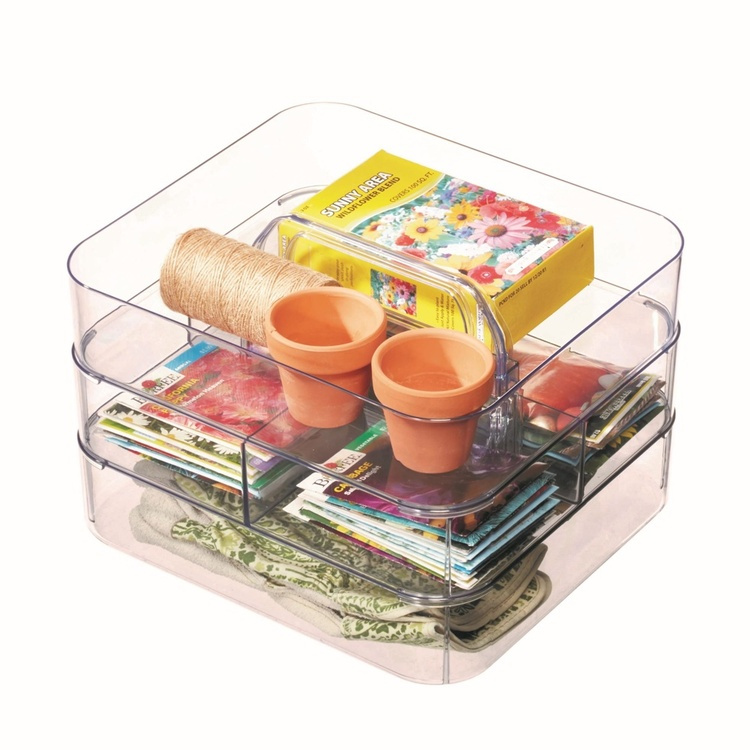 Portable organizer, STACKING TOOL BOX, 28,6 x 25,4 x H 18,1 cm, Transparent in the group Storage / Storage boxes at SmartaSaker.se (40359)