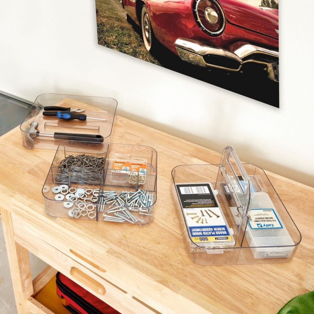 Portable organizer, STACKING TOOL BOX, 28,6 x 25,4 x H 18,1 cm, Transparent in the group Storage / Storage boxes at SmartaSaker.se (40359)