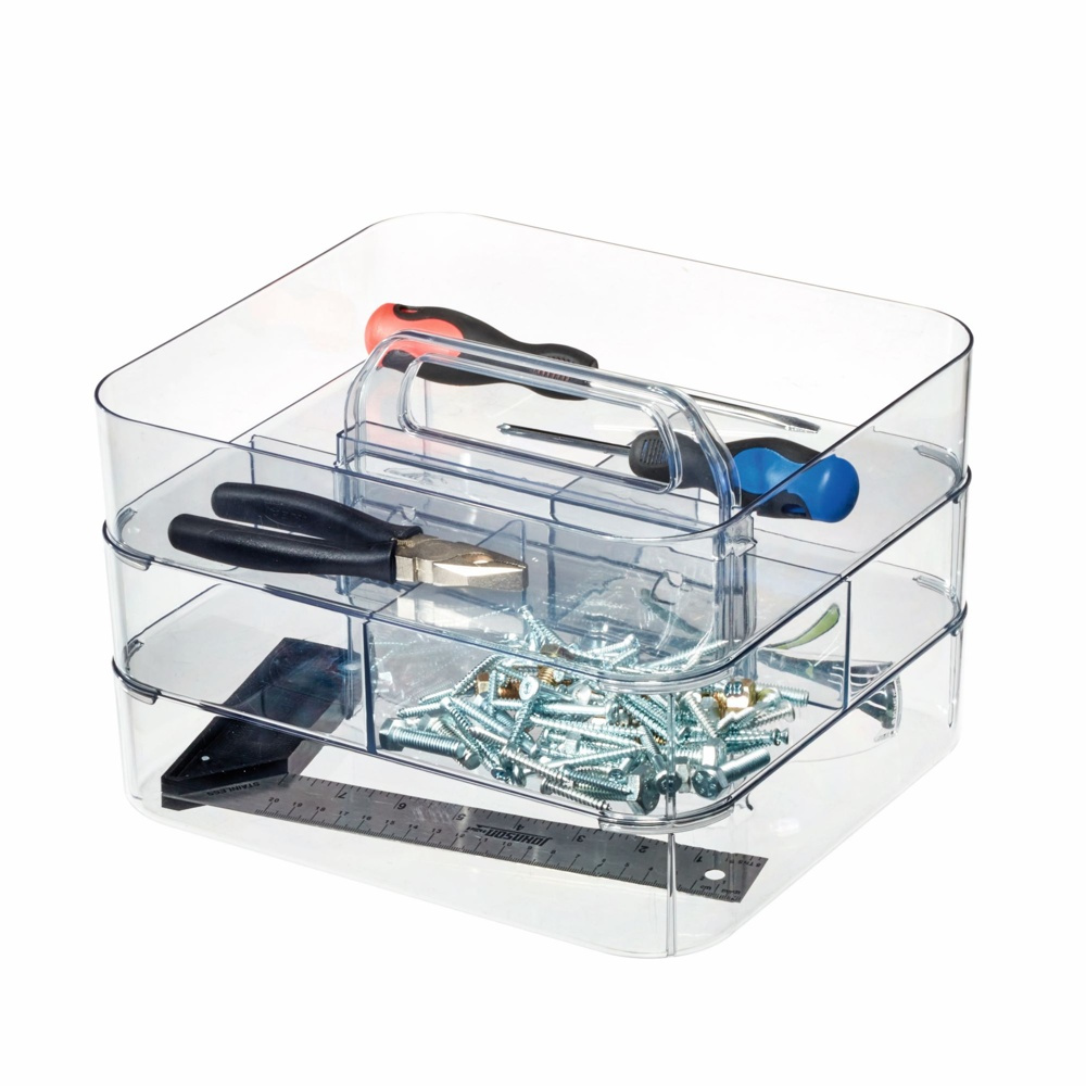 Portable organizer, STACKING TOOL BOX, 28,6 x 25,4 x H 18,1 cm, Transparent in the group Storage / Storage boxes at SmartaSaker.se (40359)