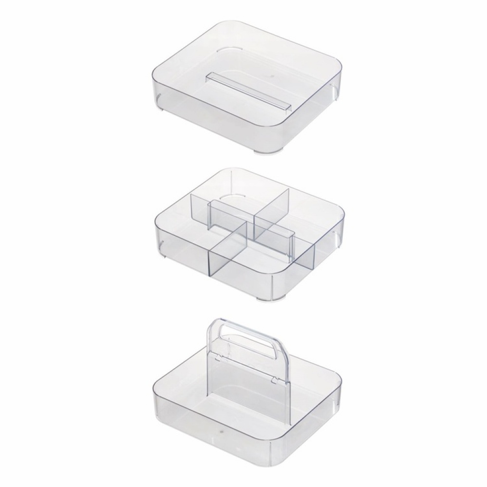 Portable organizer, STACKING TOOL BOX, 28,6 x 25,4 x H 18,1 cm, Transparent in the group Storage / Storage boxes at SmartaSaker.se (40359)