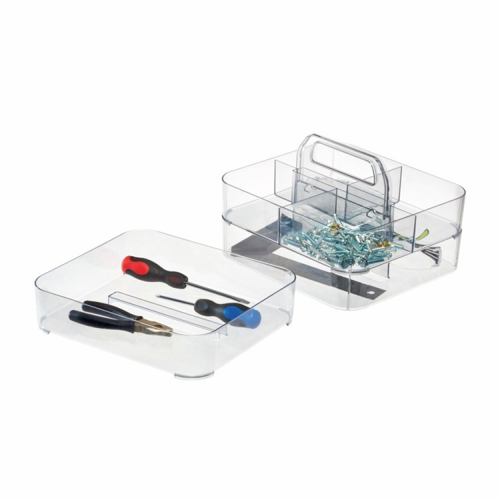 Portable organizer, STACKING TOOL BOX, 28,6 x 25,4 x H 18,1 cm, Transparent in the group Storage / Storage boxes at SmartaSaker.se (40359)