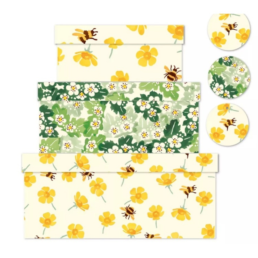 Boxes, nest of 3, BUTTERCUPS & BEES, Yellow / Green in the group Storage / Storage boxes at SmartaSaker.se (40375)