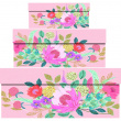 Boxes, nest of 3, PARTY FLORAL, Pink