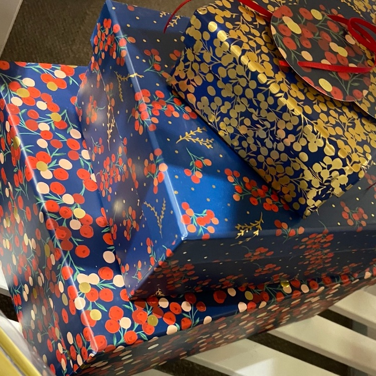 Boxes, nest of 3, WINTER GARNET, Blue / Red in the group Storage / Storage boxes at SmartaSaker.se (40377)