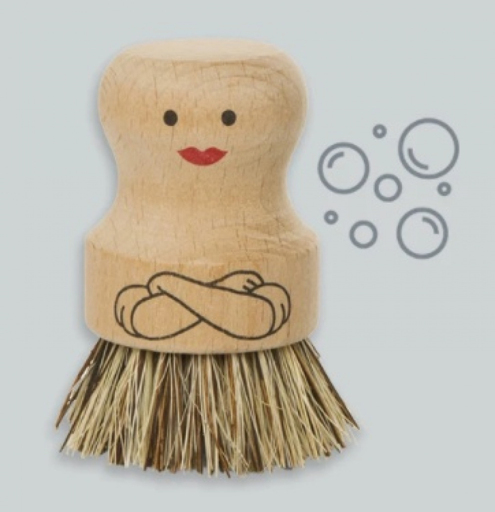 Dish Brush in wood, MRS SCRUBBER, Nature in the group Storage / Cleaning and waste sorting / Cloths and brushes at SmartaSaker.se (40382)