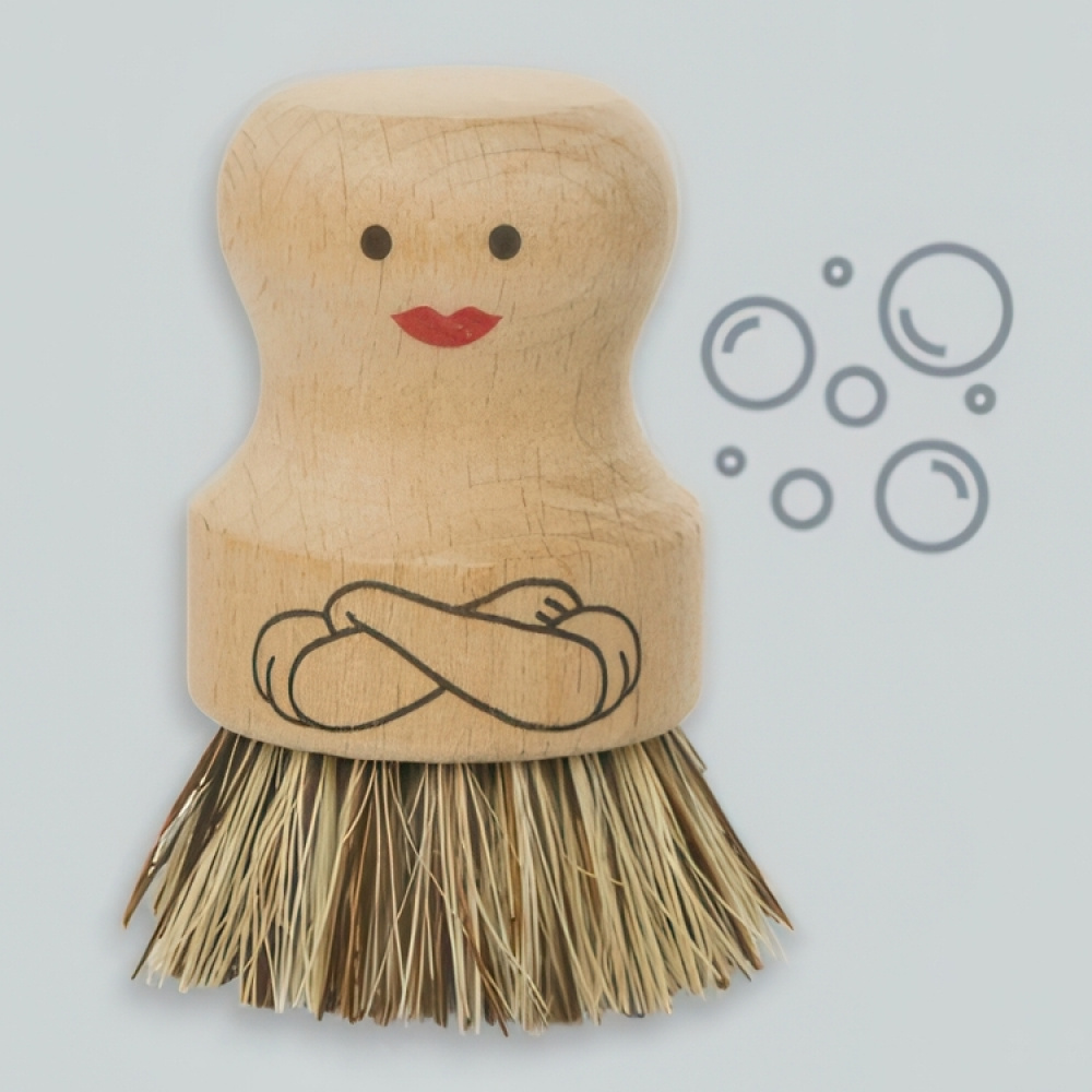Dish Brush in wood, MRS SCRUBBER, Nature in the group Storage / Cleaning and waste sorting / Cloths and brushes at SmartaSaker.se (40382)