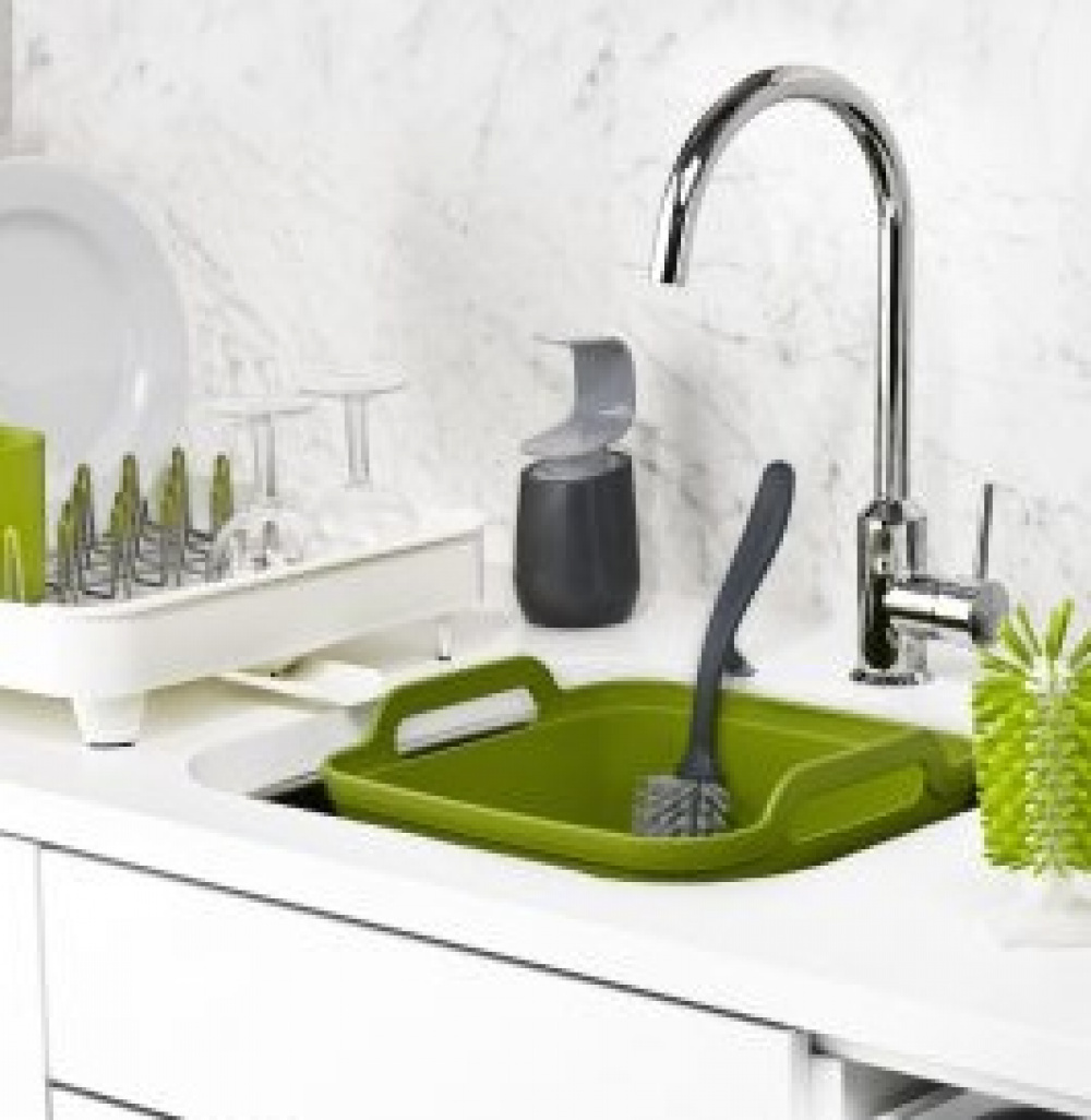 Dish Brush with sink rest and scraper, EDGE, Joseph Joseph, Grey in the group Storage / Cleaning and waste sorting / Cloths and brushes at SmartaSaker.se (40387)