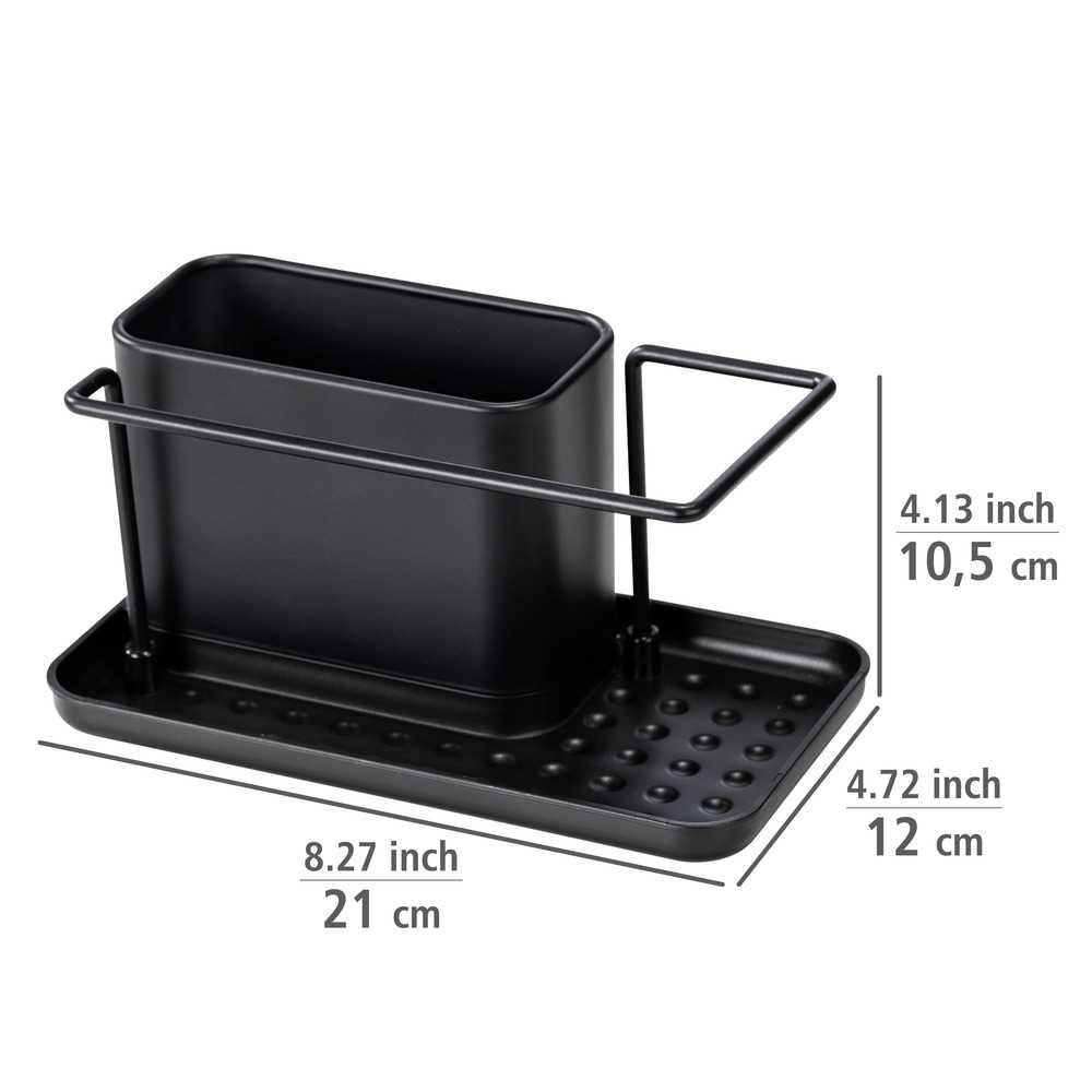 Sink tidy in metal, OUTDOOR KITCHEN, 21 x 12 x H 10,5 cm, Black in the group Storage / Kitchen storage / Dish racks and sink accessories at SmartaSaker.se (40393)