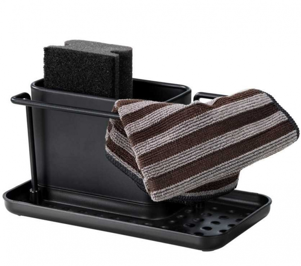 Sink tidy in metal, OUTDOOR KITCHEN, 21 x 12 x H 10,5 cm, Black in the group Storage / Kitchen storage / Dish racks and sink accessories at SmartaSaker.se (40393)