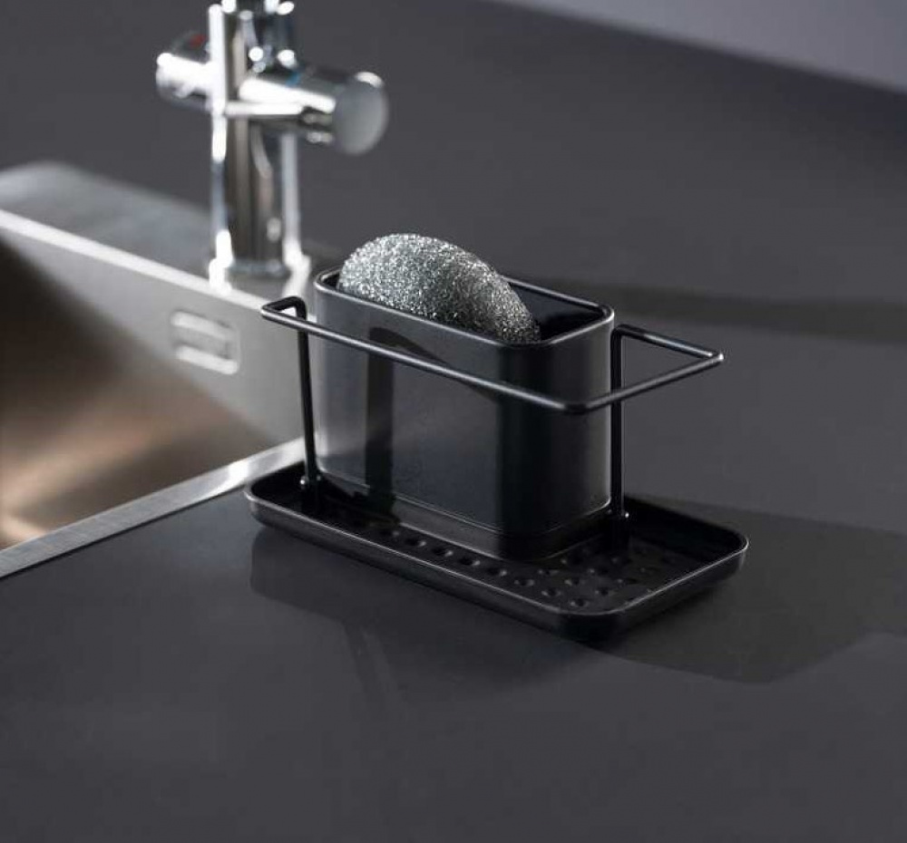 Sink tidy in metal, OUTDOOR KITCHEN, 21 x 12 x H 10,5 cm, Black in the group Storage / Kitchen storage / Dish racks and sink accessories at SmartaSaker.se (40393)