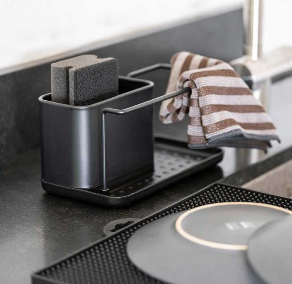 Sink tidy in metal, OUTDOOR KITCHEN, 21 x 12 x H 10,5 cm, Black in the group Storage / Kitchen storage / Dish racks and sink accessories at SmartaSaker.se (40393)