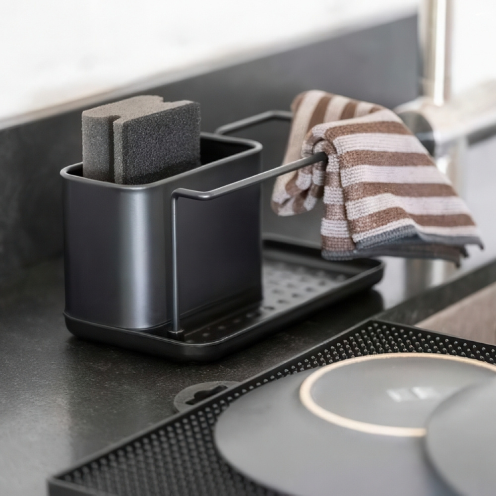 Sink tidy in metal, OUTDOOR KITCHEN, 21 x 12 x H 10,5 cm, Black in the group Storage / Kitchen storage / Dish racks and sink accessories at SmartaSaker.se (40393)
