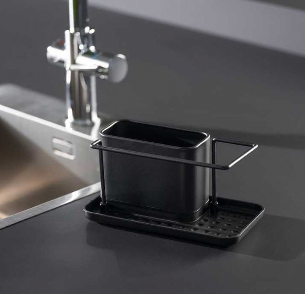 Sink tidy in metal, OUTDOOR KITCHEN, 21 x 12 x H 10,5 cm, Black in the group Storage / Kitchen storage / Dish racks and sink accessories at SmartaSaker.se (40393)