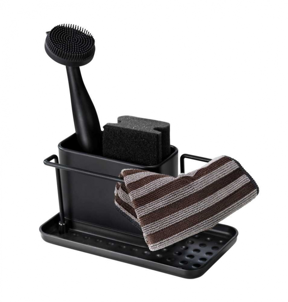 Sink tidy in metal, OUTDOOR KITCHEN, 21 x 12 x H 10,5 cm, Black in the group Storage / Kitchen storage / Dish racks and sink accessories at SmartaSaker.se (40393)