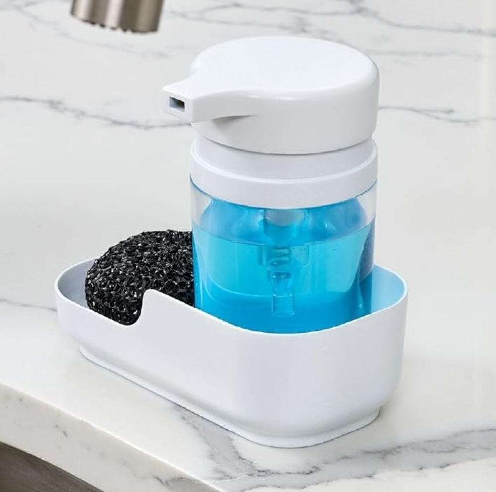 Sink Caddy, ID RPET SOAP PUMP AND TRAY, White / clear in the group Storage / Kitchen storage / Dish racks and sink accessories at SmartaSaker.se (40397)