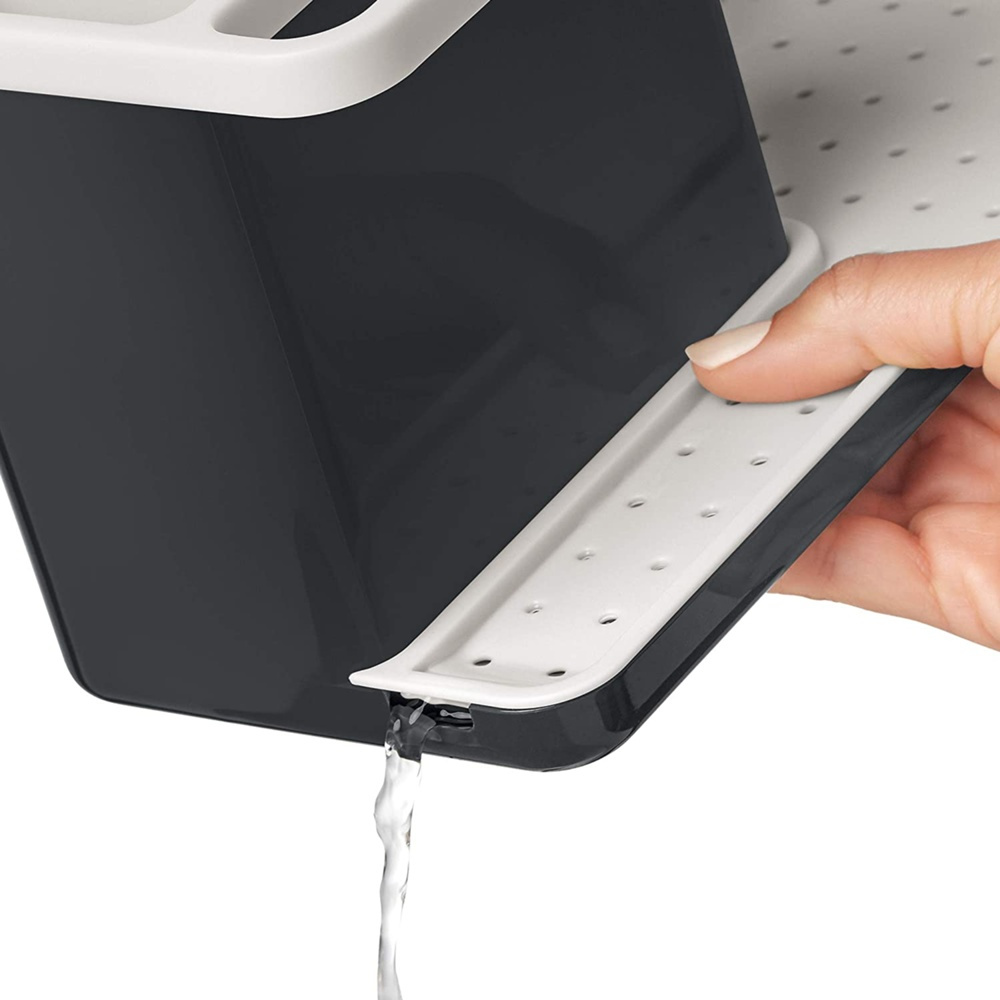 Sink organiser with soap dispenser, PARA EL FREGADERO, 23,5 x 11,5 x 22,5 cm, White / Grey in the group Storage / Kitchen storage / Dish racks and sink accessories at SmartaSaker.se (40398)