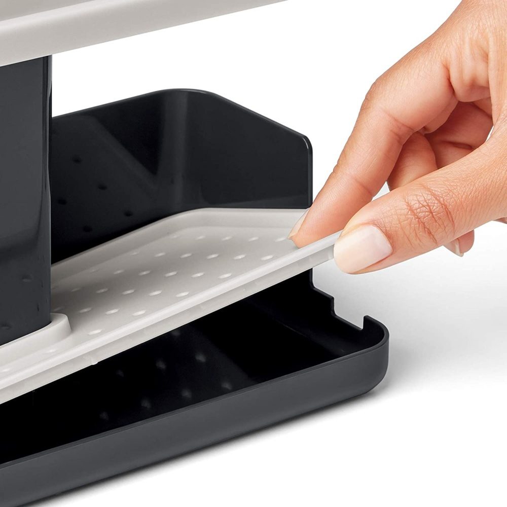 Sink organiser with soap dispenser, PARA EL FREGADERO, 23,5 x 11,5 x 22,5 cm, White / Grey in the group Storage / Kitchen storage / Dish racks and sink accessories at SmartaSaker.se (40398)