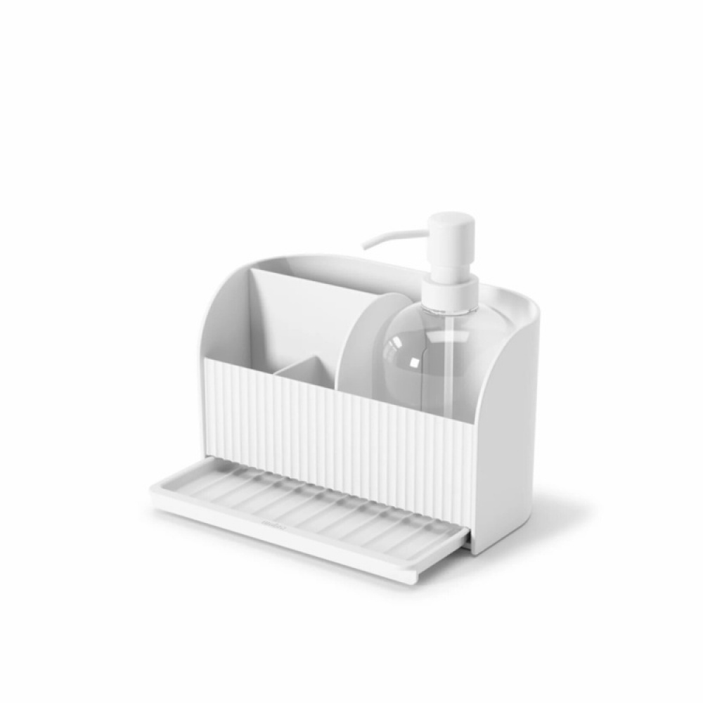 Sink organiser with soap dispenser, UMBRA SLING SINK CADDY, 17 x 21 x H 18 cm, White in the group Storage / Kitchen storage / Dish racks and sink accessories at SmartaSaker.se (40399)