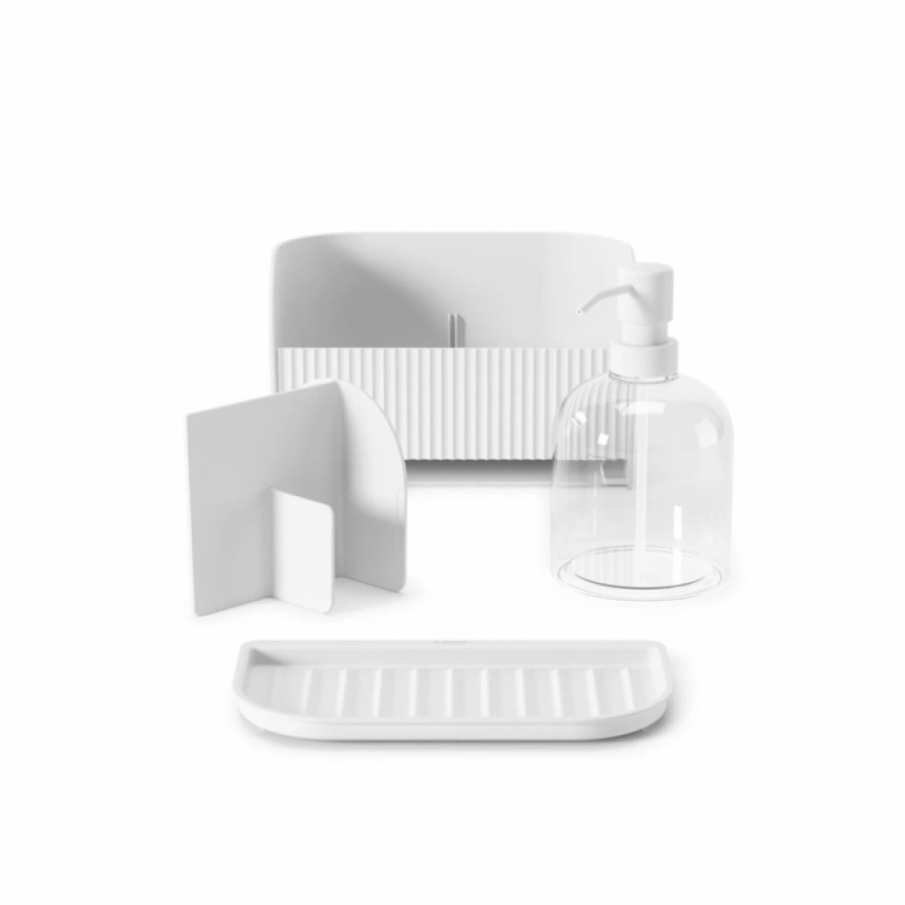 Sink organiser with soap dispenser, UMBRA SLING SINK CADDY, 17 x 21 x H 18 cm, White in the group Storage / Kitchen storage / Dish racks and sink accessories at SmartaSaker.se (40399)