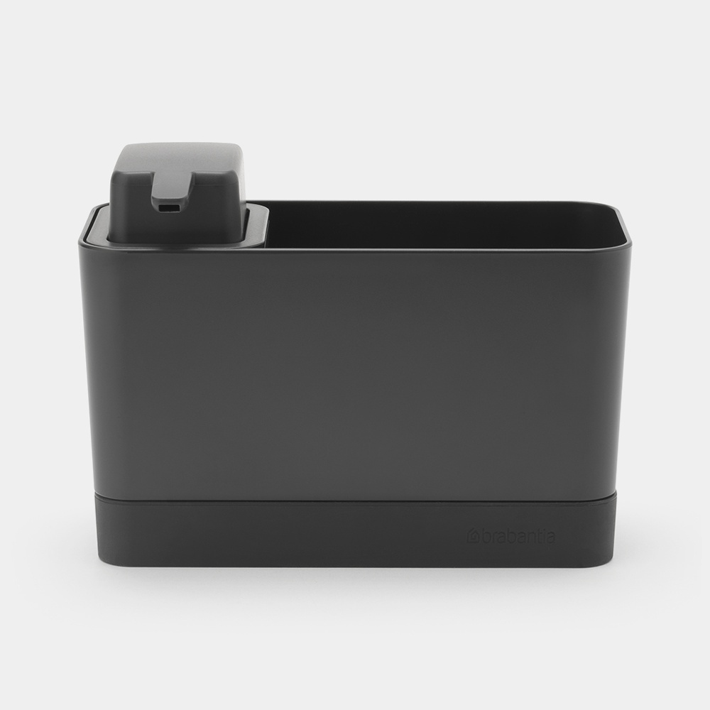 Sink tidy with Soap Dispenser, SINK ORGANISER SET, 8,5 x 19 x H 11,5 cm, Brabantia, Dark Grey in the group Storage / Kitchen storage / Dish racks and sink accessories at SmartaSaker.se (40401)