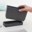 Sink tidy with Soap Dispenser, SINK ORGANISER SET, 8,5 x 19 x H 11,5 cm, Brabantia, Dark Grey Sink tidy with Soap Dispenser, SINK ORGANISER SET, 8,5 x 19 x H 11,5 cm, Brabantia, Dark Grey