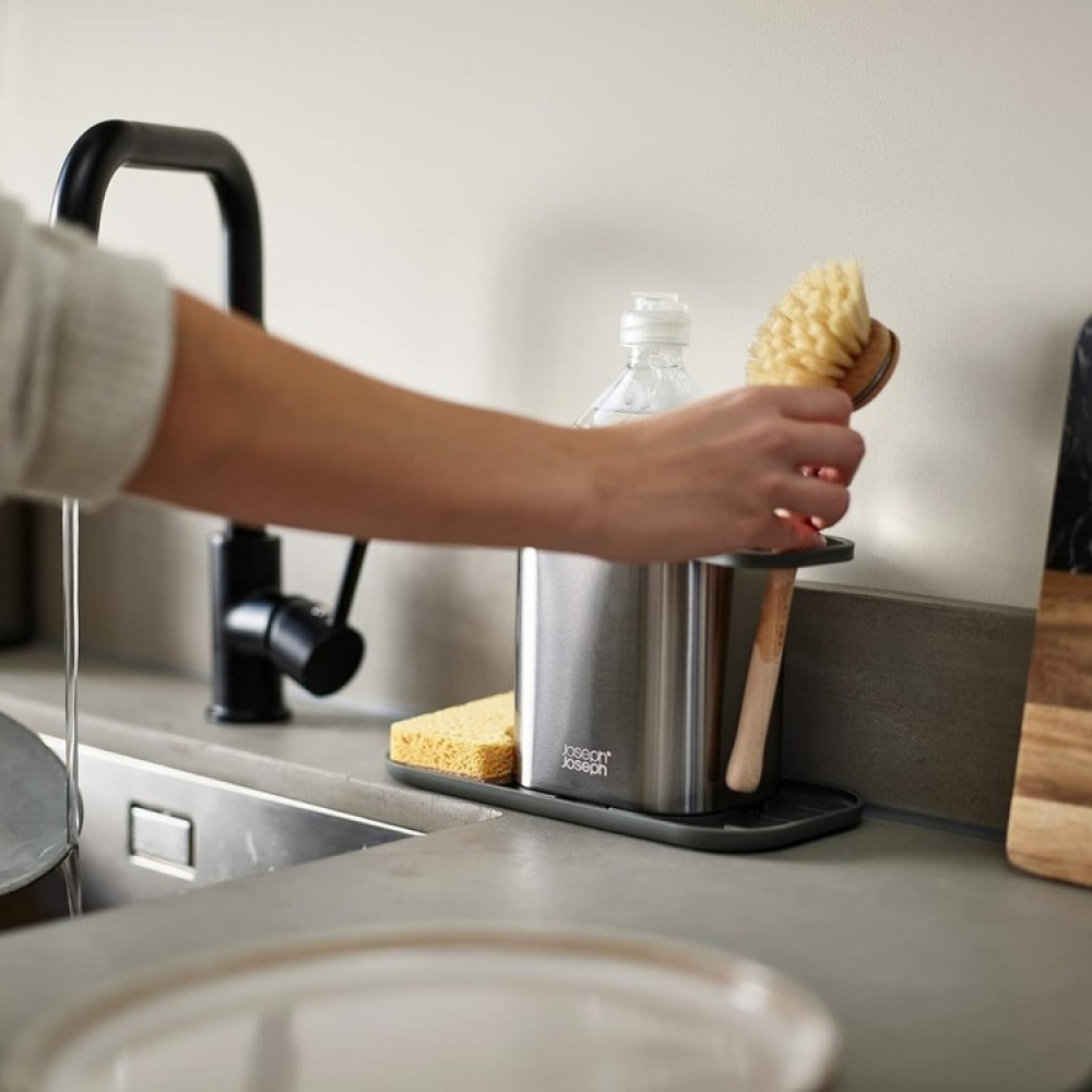 Sink tidy, DUO STAINLESS STEEL SINK CADDY, 23 x 11,3 x H 13 cm, Joseph Joseph, Silver / Grey in the group Storage / Kitchen storage / Dish racks and sink accessories at SmartaSaker.se (40403)