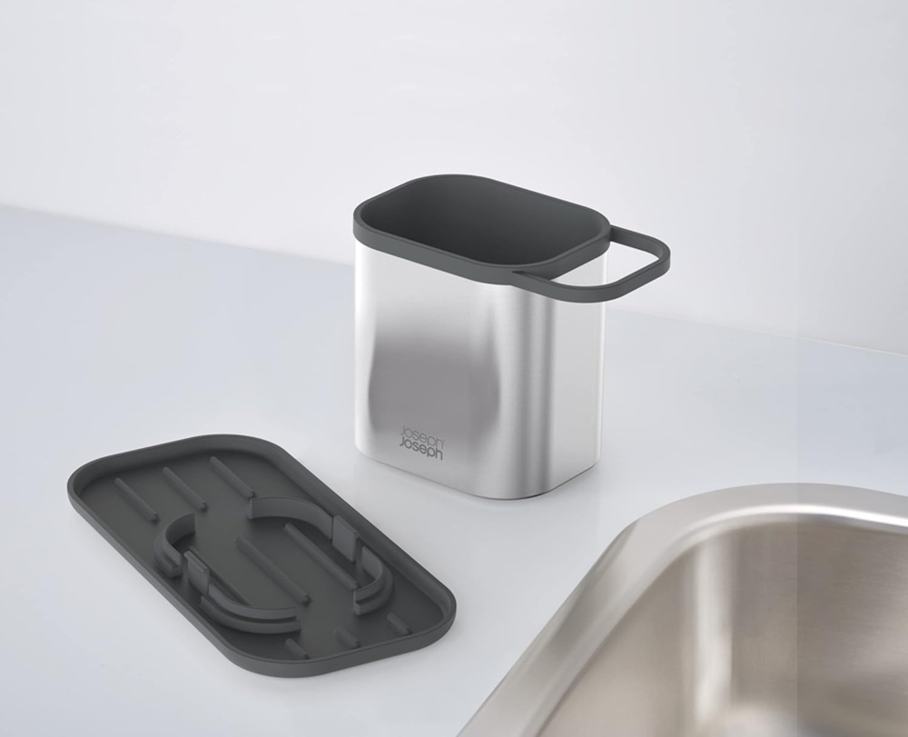 Sink tidy, DUO STAINLESS STEEL SINK CADDY, 23 x 11,3 x H 13 cm, Joseph Joseph, Silver / Grey in the group Storage / Kitchen storage / Dish racks and sink accessories at SmartaSaker.se (40403)