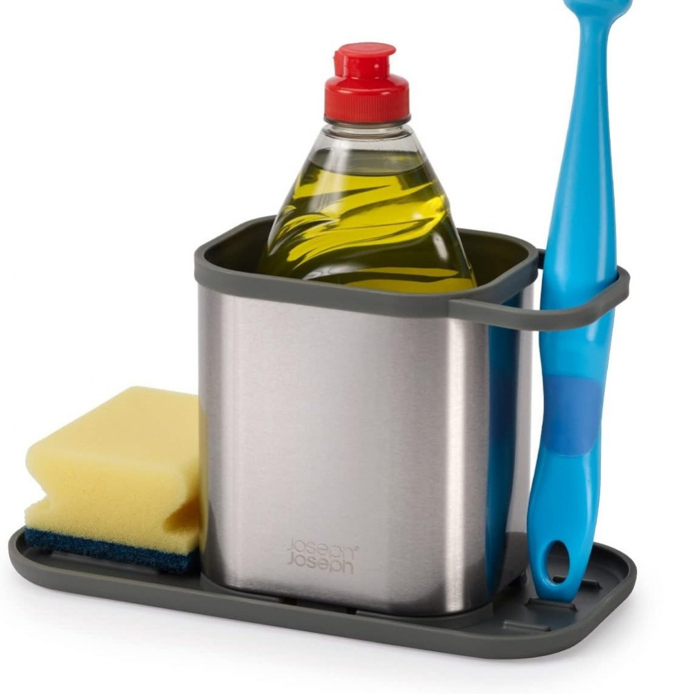 Sink tidy, DUO STAINLESS STEEL SINK CADDY, 23 x 11,3 x H 13 cm, Joseph Joseph, Silver / Grey in the group Storage / Kitchen storage / Dish racks and sink accessories at SmartaSaker.se (40403)