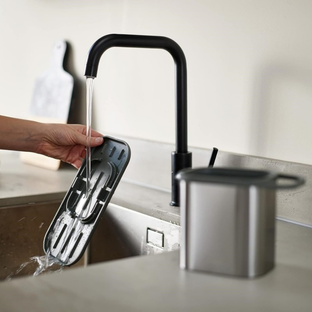 Sink tidy, DUO STAINLESS STEEL SINK CADDY, 23 x 11,3 x H 13 cm, Joseph Joseph, Silver / Grey in the group Storage / Kitchen storage / Dish racks and sink accessories at SmartaSaker.se (40403)