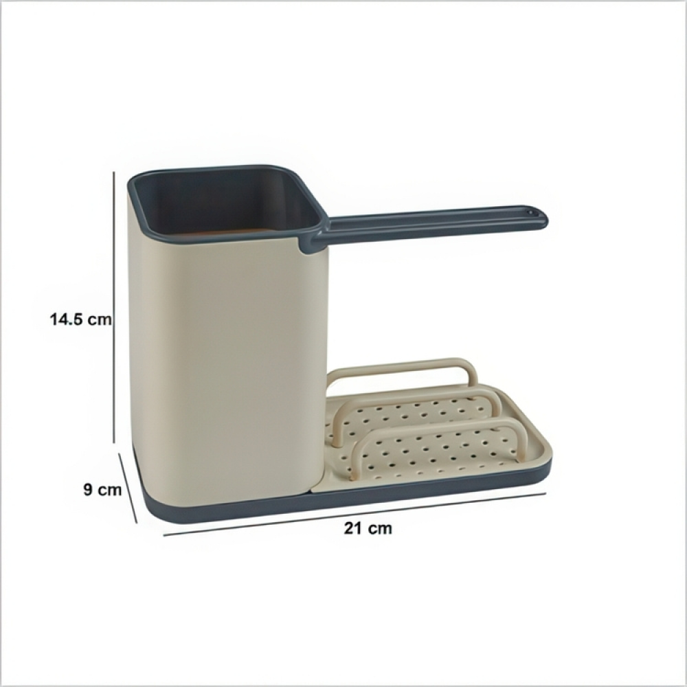 Sink tidy, NEO 3 IN 1, 21 x 9 x H14,5 cm, Beige / Grey in the group Storage / Kitchen storage / Dish racks and sink accessories at SmartaSaker.se (40404)