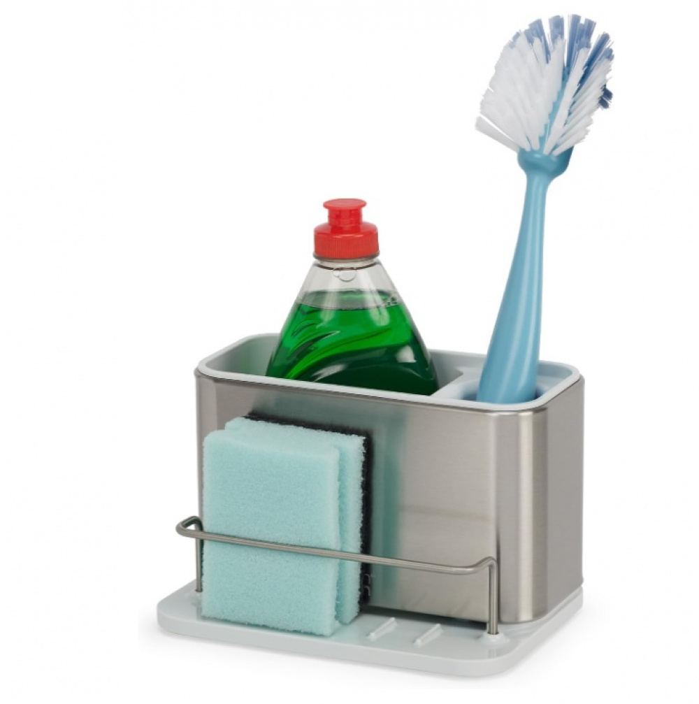 Sink tidy, SURFACES STAINLESS STEEL SINK CADDY, Joseph Joseph, Silver / Light Grey in the group Storage / Kitchen storage / Dish racks and sink accessories at SmartaSaker.se (40411)