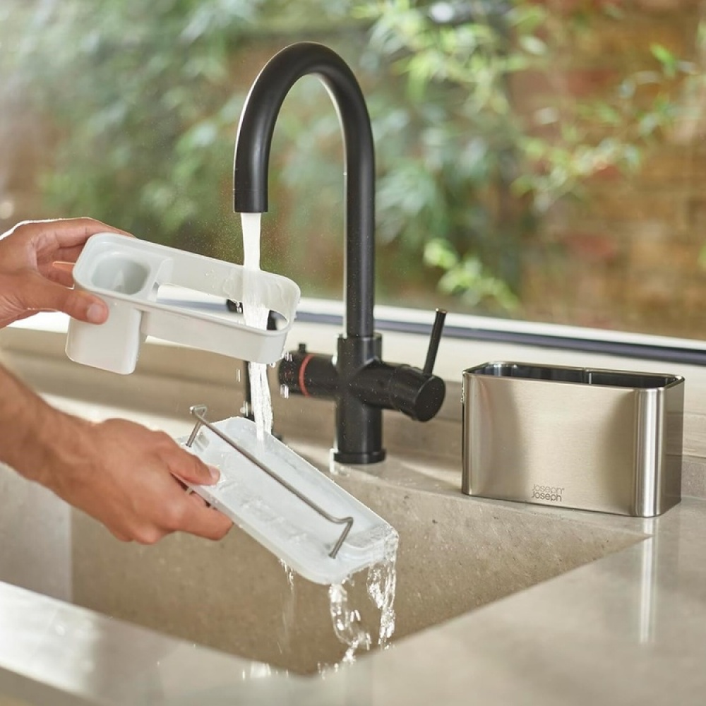 Sink tidy, SURFACES STAINLESS STEEL SINK CADDY, Joseph Joseph, Silver / Light Grey in the group Storage / Kitchen storage / Dish racks and sink accessories at SmartaSaker.se (40411)