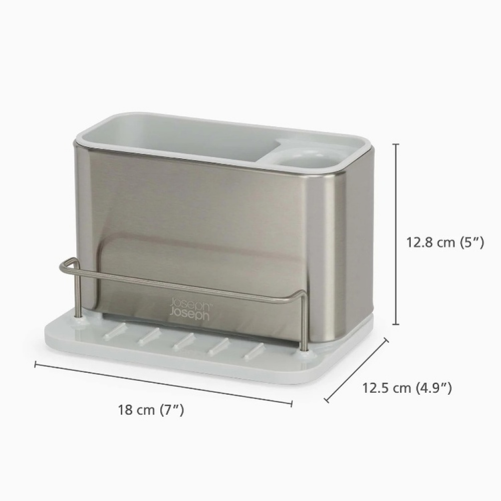 Sink tidy, SURFACES STAINLESS STEEL SINK CADDY, Joseph Joseph, Silver / Light Grey in the group Storage / Kitchen storage / Dish racks and sink accessories at SmartaSaker.se (40411)