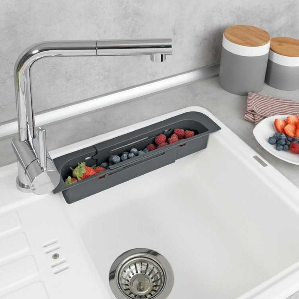 Sink Caddy , Over Sink, FINO, 35,5 ~ 49,4 x 8,5 x H 5,5 cm, Dark Grey in the group Storage / Kitchen storage / Dish racks and sink accessories at SmartaSaker.se (40412)