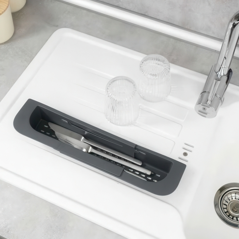 Sink Caddy , Over Sink, FINO, 35,5 ~ 49,4 x 8,5 x H 5,5 cm, Dark Grey in the group Storage / Kitchen storage / Dish racks and sink accessories at SmartaSaker.se (40412)