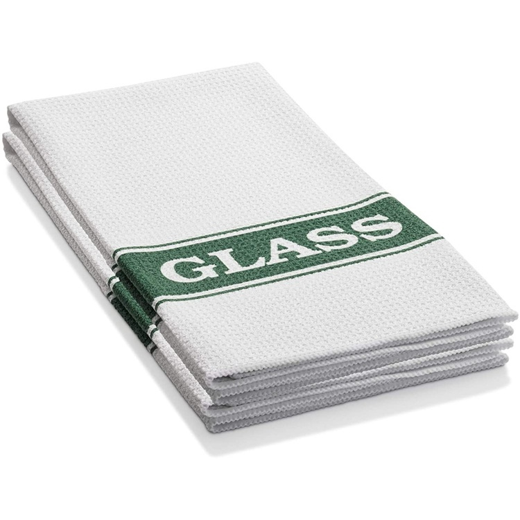 Teatowel for glass, GLASS TOWEL, 40 cm x 60 cm, White / Green in the group Storage / Cleaning and waste sorting / Cloths and brushes at SmartaSaker.se (40413)