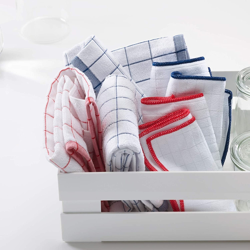 Teatowel, Highly absorbent, CLASSIC GREEN CHECK , 40 x 60 cm, White / Green in the group Storage / Cleaning and waste sorting / Cloths and brushes at SmartaSaker.se (40415)