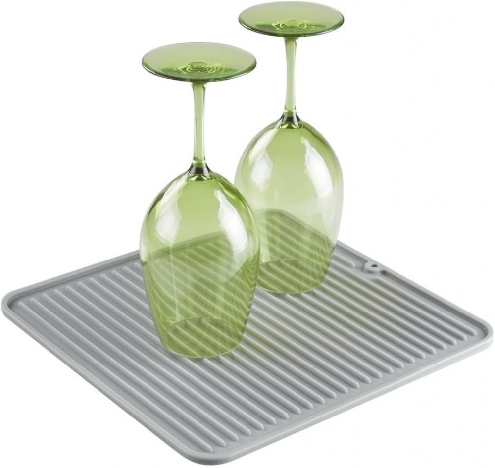 Draining Mat / Trivet, Small, SILICONE , 30,5 x 30,5 cm, Grey in the group Storage / Kitchen storage / Dish racks and sink accessories at SmartaSaker.se (40418)
