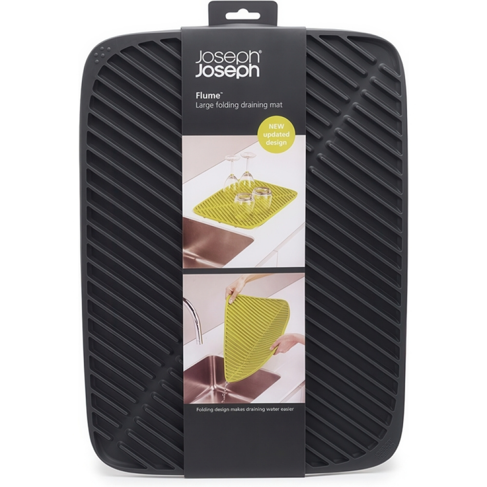 Draining Mat, Folding, FLUME LARGE 31,5 x 43,5 cm, Joseph Joseph, Dark Grey in the group Storage / Kitchen storage / Dish racks and sink accessories at SmartaSaker.se (40420)