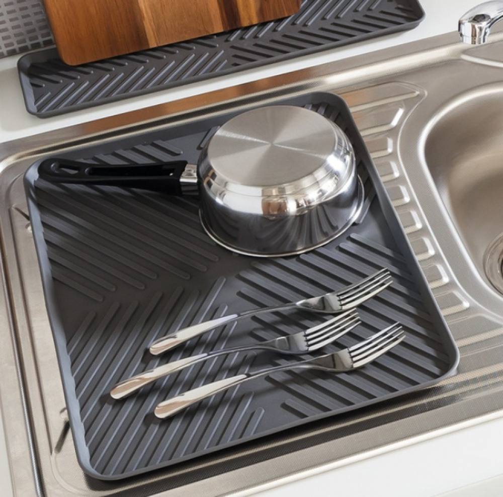 Draining mat, 5FIVE, 40.5 x 30,5 cm, Grey in the group Storage / Kitchen storage / Dish racks and sink accessories at SmartaSaker.se (40422)
