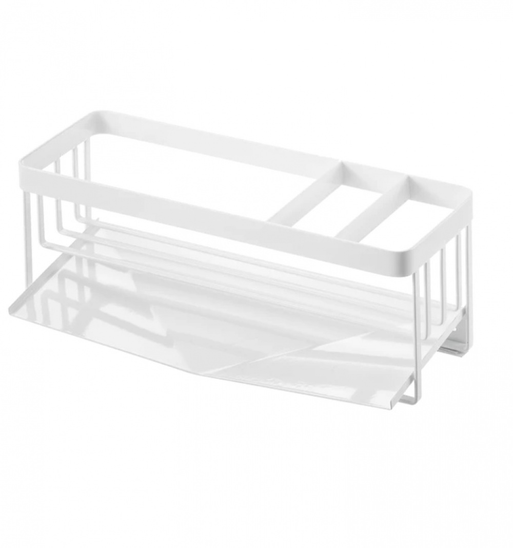 Bottle & sponge holder, TOWER SINK ORGANIZER, Yamazaki, White in the group Storage / Kitchen storage / Dish racks and sink accessories at SmartaSaker.se (40424)