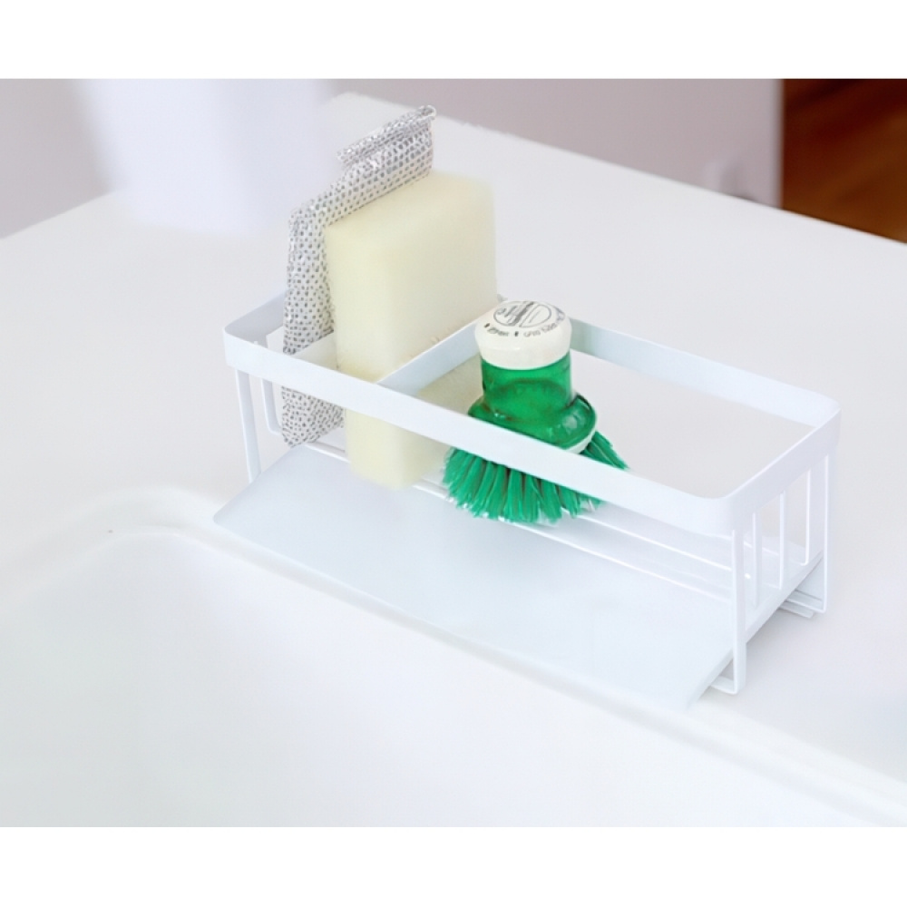 Bottle & sponge holder, TOWER SINK ORGANIZER, Yamazaki, White in the group Storage / Kitchen storage / Dish racks and sink accessories at SmartaSaker.se (40424)